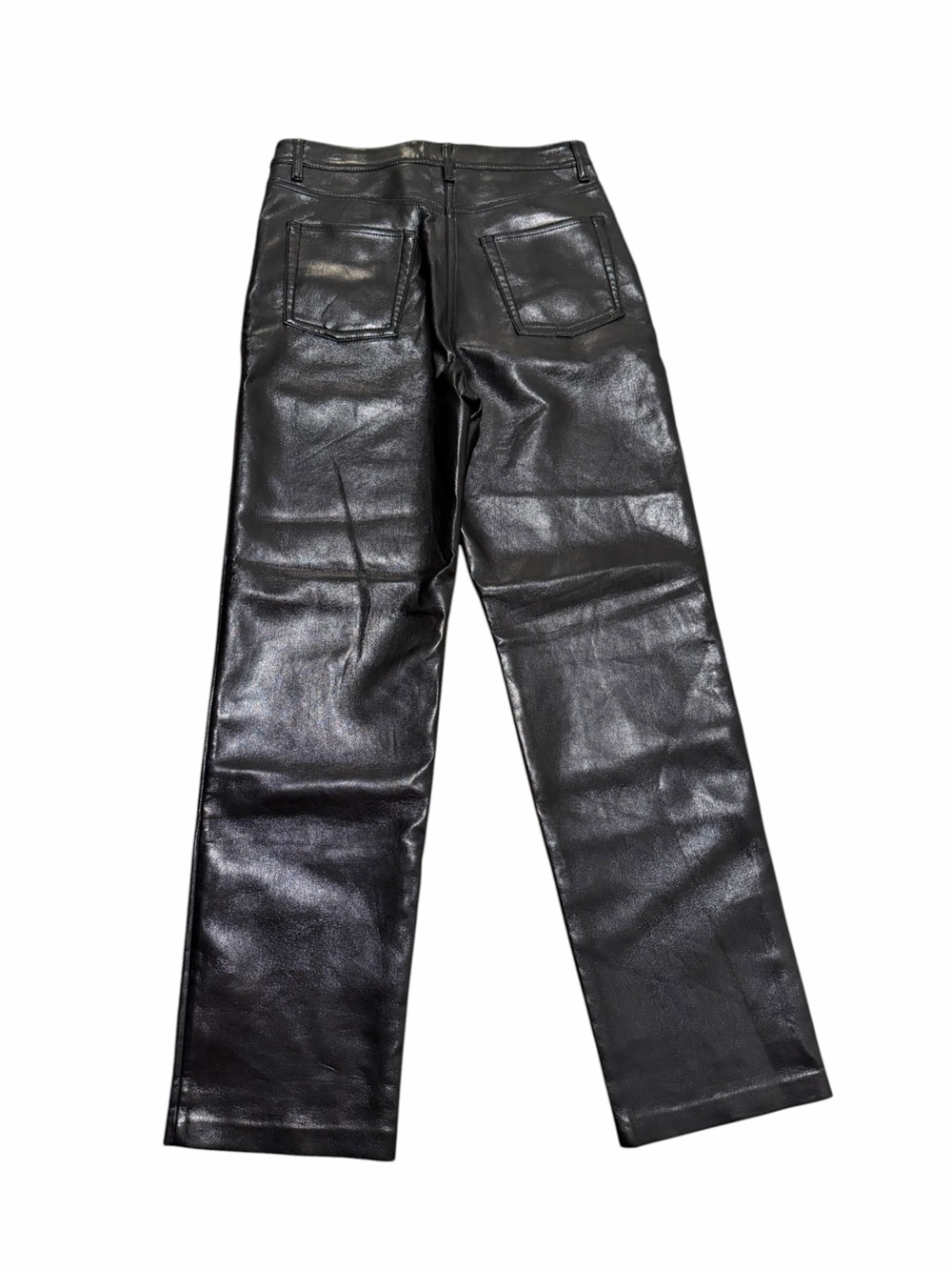 Aritzia Wilfred The Melina Pant High Waisted Vegan Leather Black Size 4 - Picture 5 of 6